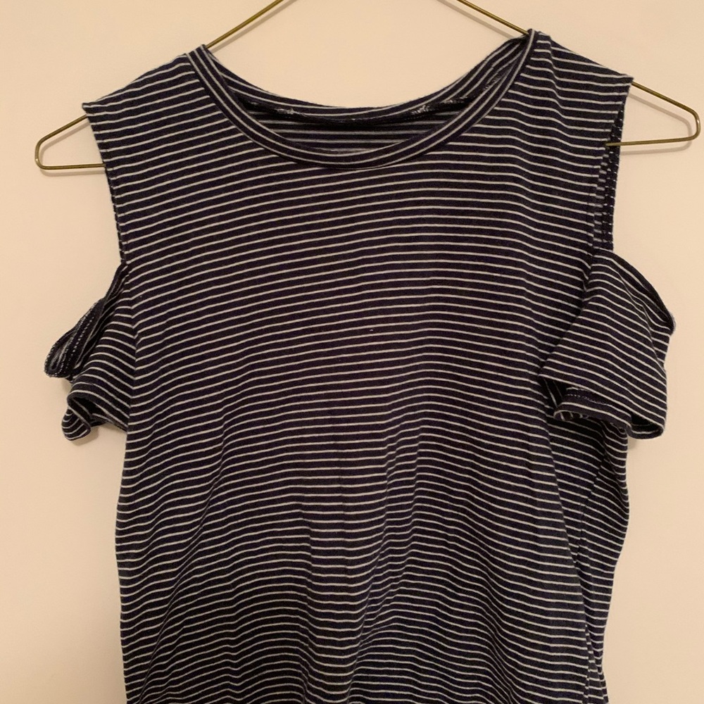 striped off the shoulder shirt